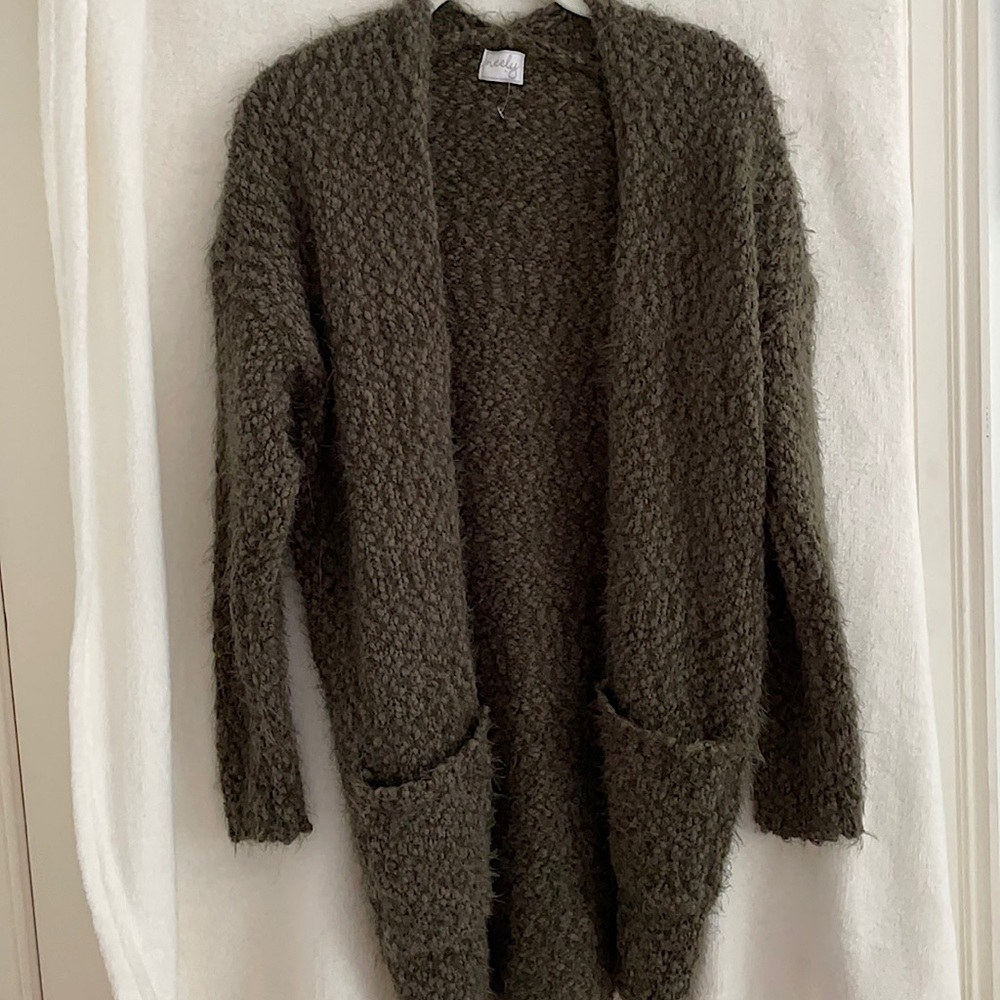 Army Green Neely Cardigan Sweater